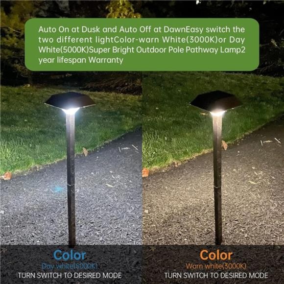 Solar Landscape Lights Super Bright with 2-in-1 Warm White and Daylight Modes - Picture 5 of 6